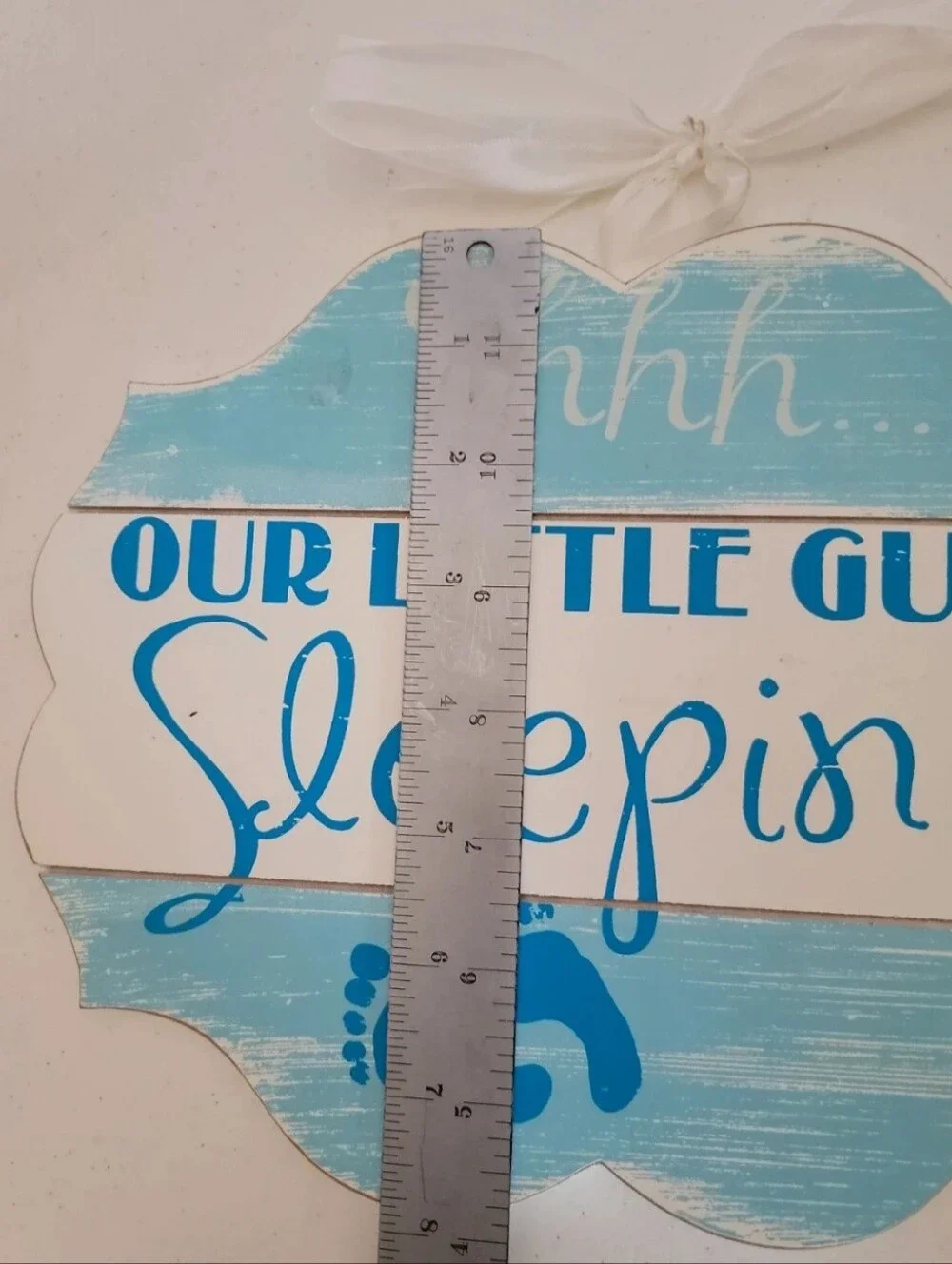 Hobby Lobby Blue 'Our Little Guy Is Sleeping' Nursery Wall Plaque
